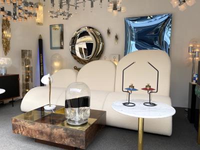 Mid Century Pair of Candle Holders Lacquered metal and Brass Italy 1950s