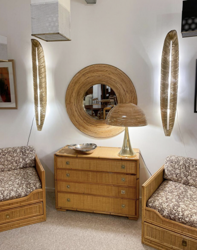 Mid Century Pair of Gold Murano Glass Wall Lights in the style of Barovier