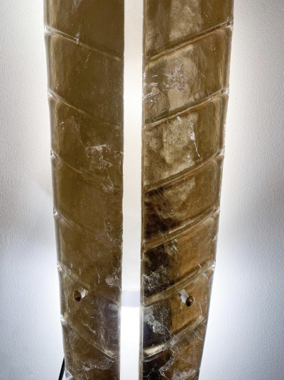 Mid Century Pair of Gold Murano Glass Wall Lights in the style of Barovier