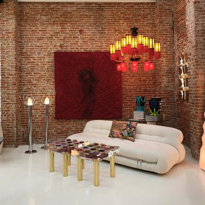 Mid Century Pair of Lamps Mod Barnaba Designed by Angelo Brotto Italy 70s