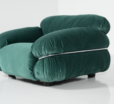 Mid Century Pair of Sesann Armchairs by Gianfranco Frattini for Cassina 1970s