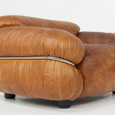 Mid Century Pair of Sesann Armchairs by Gianfranco Frattini for Cassina Italy