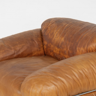 Mid Century Pair of Sesann Armchairs by Gianfranco Frattini for Cassina Italy