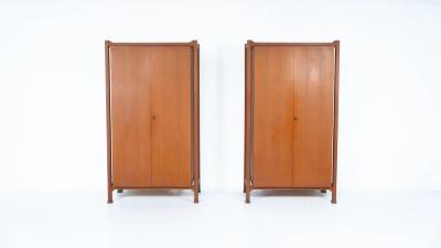 Mid Century Pair of Wardrobes Italy 1960s
