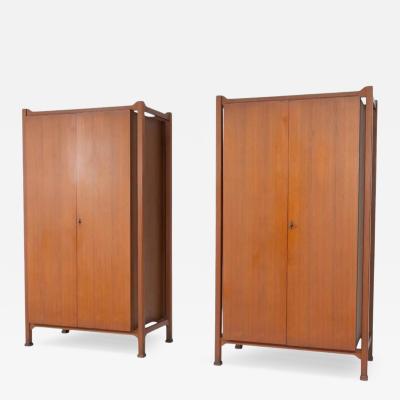 Mid Century Pair of Wardrobes Italy 1960s