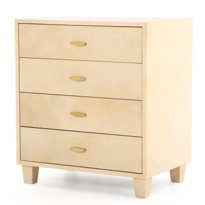 Mid Century Parchment Covered Commode or Night Stand C 1960 