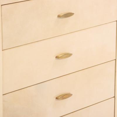 Mid Century Parchment Covered Commode or Night Stand C 1960 