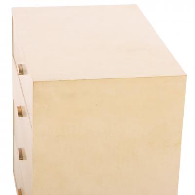 Mid Century Parchment Covered Commode or Night Stand C 1960 