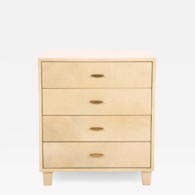 Mid Century Parchment Covered Commode or Night Stand C 1960 