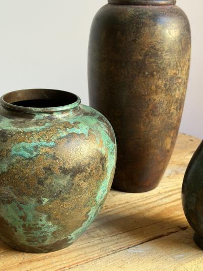 Mid Century Patinated Copper Vase