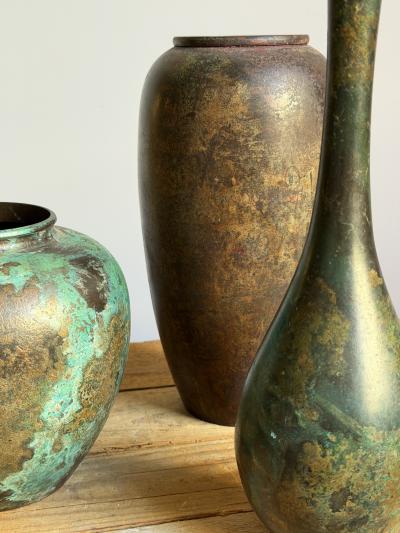 Mid Century Patinated Copper Vase