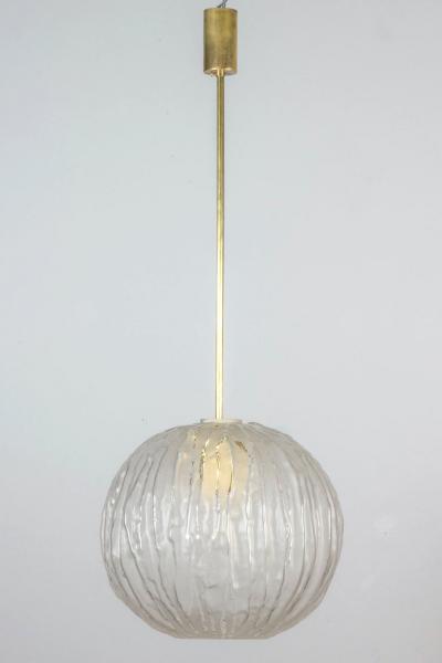 Mid Century Pendant Frosted Murano Glass by Angelo Brotto