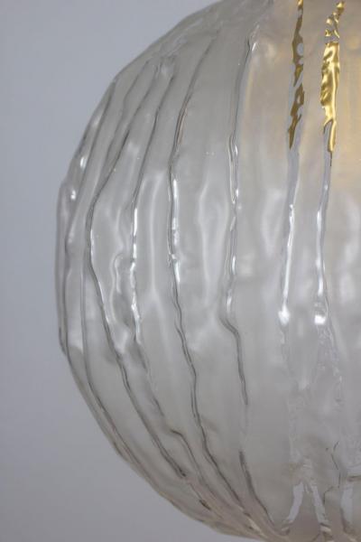 Mid Century Pendant Frosted Murano Glass by Angelo Brotto