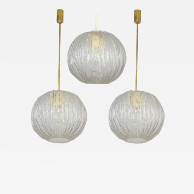 Mid Century Pendant Frosted Murano Glass by Angelo Brotto
