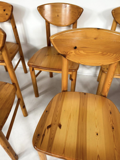 Mid Century Pine Dining Chairs by Rainer Daumiller Denmark 1970s