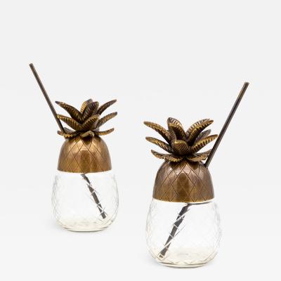 Mid Century Pineapple Cocktail Jars Set of 2