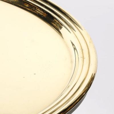 Mid Century Polished Brass Brushed Steel Side Table with Lattice Supports