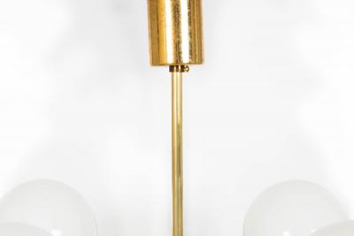 Mid Century Polished Brass Eight Light Chandelier by Gaetano Sciolari ca 1970s