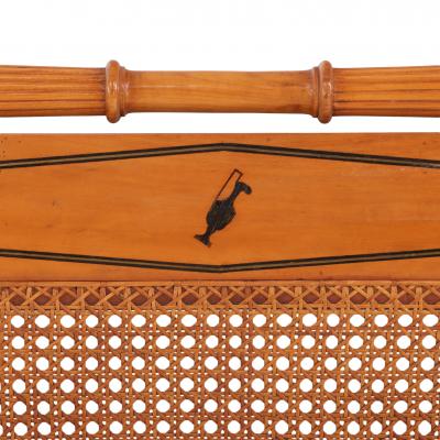 Mid Century Queen Headboard with Brass Inlay C 1940
