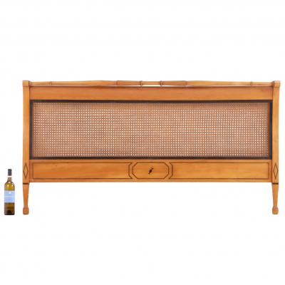 Mid Century Queen Headboard with Brass Inlay C 1940