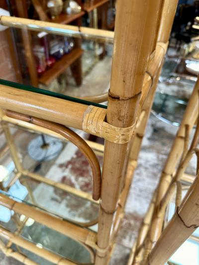 Mid Century Rattan Shelving Units Italy 1970 Set of two