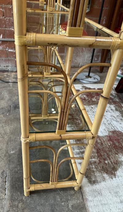 Mid Century Rattan Shelving Units Italy 1970 Set of two
