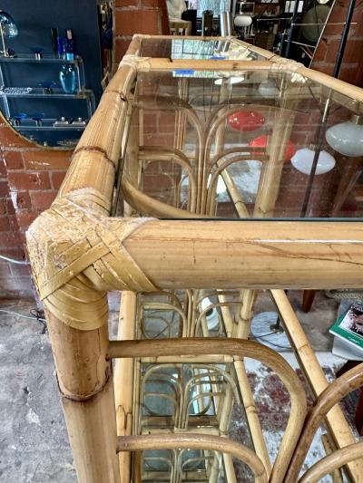 Mid Century Rattan Shelving Units Italy 1970 Set of two