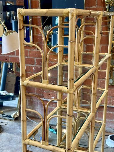 Mid Century Rattan Shelving Units Italy 1970 Set of two