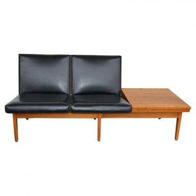 Mid Century Remington Rand Gunlocke 2 Seater Tandem Bench