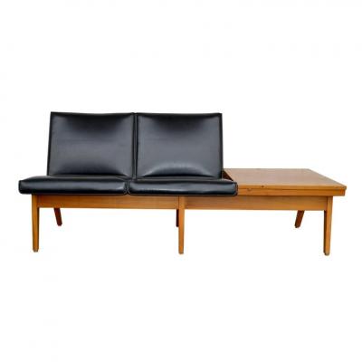 Mid Century Remington Rand Gunlocke 2 Seater Tandem Bench