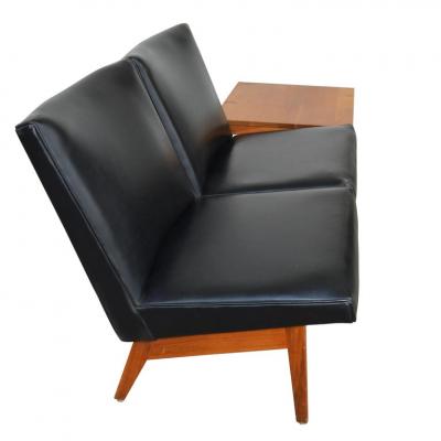 Mid Century Remington Rand Gunlocke 2 Seater Tandem Bench