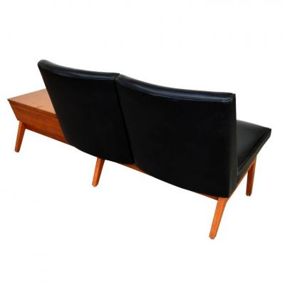 Mid Century Remington Rand Gunlocke 2 Seater Tandem Bench