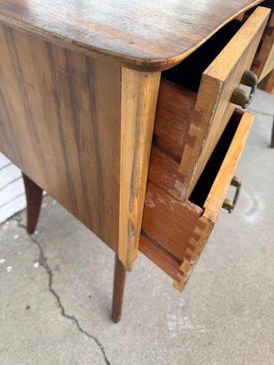 Mid Century Rosewood Vanity with Triple Mirror