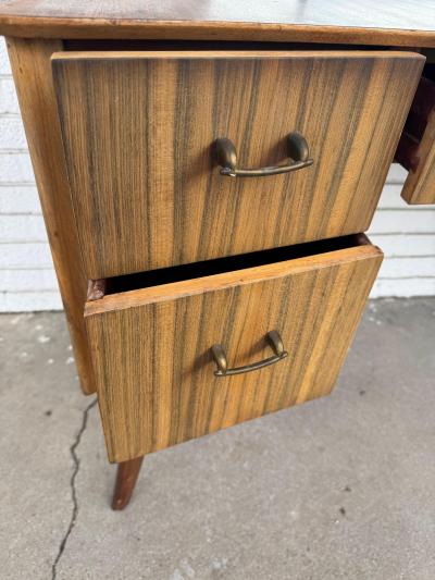 Mid Century Rosewood Vanity with Triple Mirror