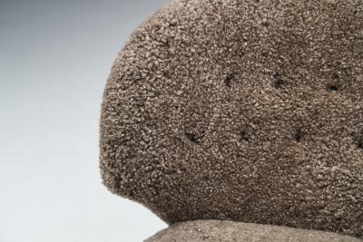 Mid Century Scandinavian Lounge Chair in Sheepskin Scandinavia circa 1950s