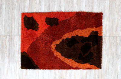 Mid Century Scandinavian Modern Wool Modern Rug