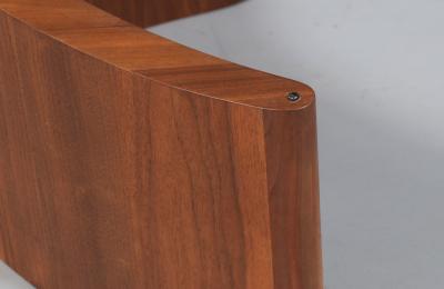 Mid Century Sculpted Biomorphic Shaped Coffee Table w Glass Top