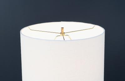Mid Century Sculpted Walnut Base with Brass Accent Table Lamp
