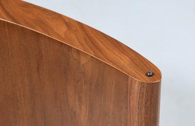 Mid Century Sculpted Walnut Biomorphic Shaped Coffee Table w Glass Top