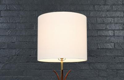 Mid Century Sculpted Wood Floor Lamp by Roller Lamp Co 