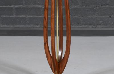 Mid Century Sculpted Wood Floor Lamp by Roller Lamp Co 