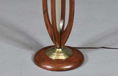 Mid Century Sculpted Wood Floor Lamp by Roller Lamp Co 