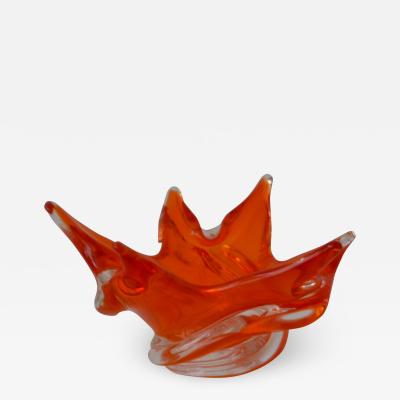 Mid Century Sculptural Hand Blown Glass Bowl