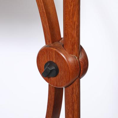 Mid Century Sculptural Teak Adjustable Floor Lamp w Custom Archival Paper Shade