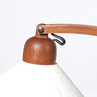 Mid Century Sculptural Teak Adjustable Floor Lamp w Custom Archival Paper Shade