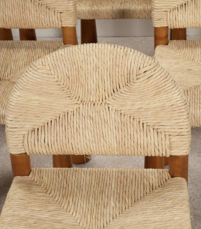 Mid Century Set of 6 Italian Dining chairs by Alessandro Becchi 1970s