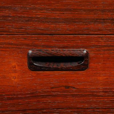 Mid Century Silver Book Matched Teak Chest Sculptural Handles in Macassar Ebony