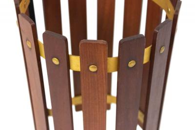 Mid Century Slatted Teak Umbrella Stands