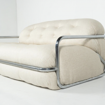 Mid Century Sofa by Mario Sabot Italy 1970s New Upholstery
