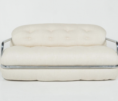 Mid Century Sofa by Mario Sabot Italy 1970s New Upholstery